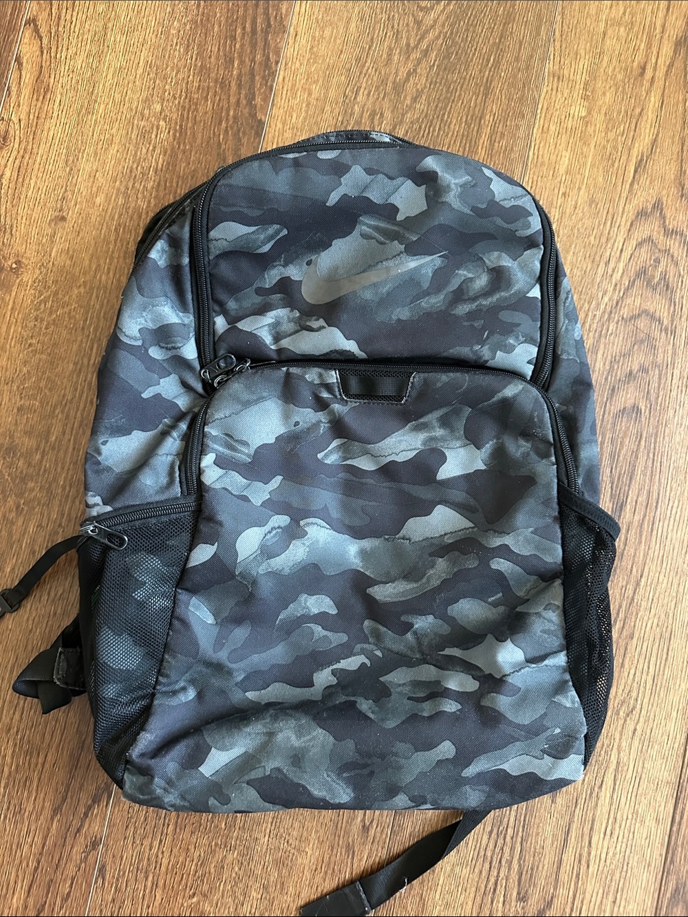 Nike Camouflage Black & Gray Men's Nike Backpack - Casual Daypack